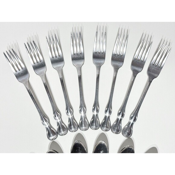 VTG 60s Reed & Barton Flatware 49 Set MODERN PROVINCIAL Mirrorstele Stainless - Picture 2 of 16